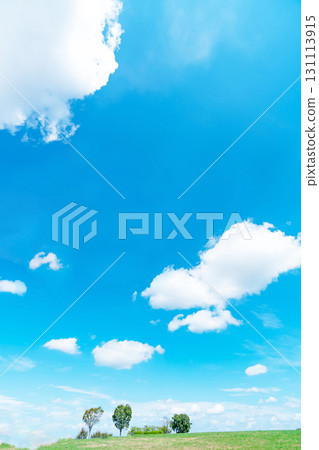 Blue sky and clouds and prairie 131113915