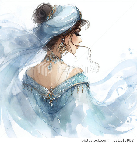 Aladdin and the Magic Lamp, watercolor illustration from the Thousand and One Nights Aladdin and the Magic Lamp, watercolor illustration from the Thousand and One Nights 131113998