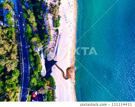 Top view sea surface beach sand background 131114431