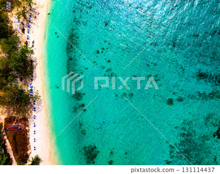 Top view sea surface beach sand background Top view sea surface beach sand background 131114437