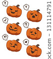 A set of emotional Halloween pumpkins 131114791