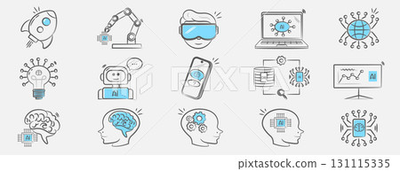 Microchip icons in Thin line black color. flat simple vector symbols illustration. 131115335