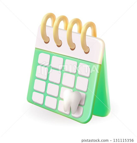This is a green and white calendar with a picture of a tooth. Appointment with the dentist 131115356