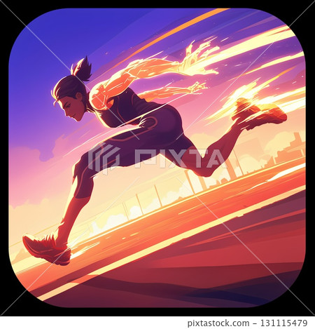 Silhouette of the person who runs 131115479