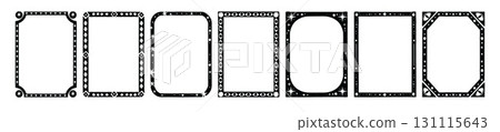Magic black frame set, hand drawn star tarot card border stamps, vector abstract mystic collection. Magic black frame set, hand drawn star tarot card border stamps, vector abstract mystic collection. 131115643