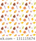 Watercolor fallen leaves pattern 131115674