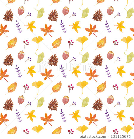 水彩落葉圖案 131115675