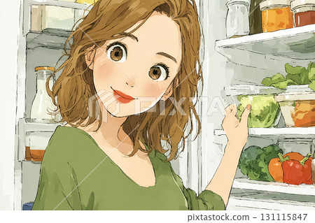 Miyu Series: Miyu Organizing the Refrigerator and Sorting Food 131115847