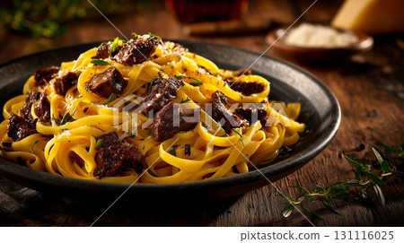 pasta linguine with fried chicken liver pasta linguine with fried chicken liver 131116025