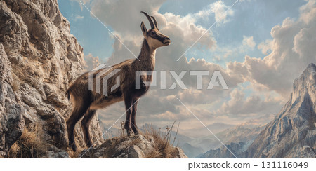 Chamois in the mountain landscape Chamois in the mountain landscape 131116049