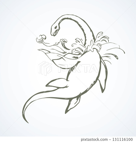 Plesiosaur dinosaur. Vector drawing 131116100