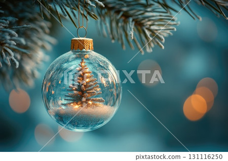 Christmas tree ornament glass ball with lights 131116250