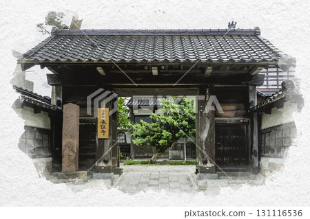 水彩風格，石川縣金澤市寺町正勝寺 131116536