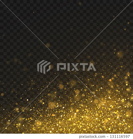 Luxury golden glitter explosion and sparkling dust cloud overlay. Vector Luxury golden glitter explosion and sparkling dust cloud overlay. Vector 131116597