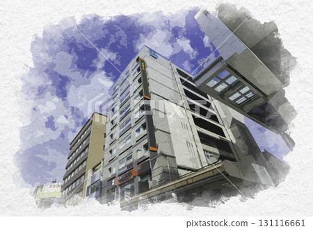 石川縣金澤市 APA Hotel Kanazawa Katamachi Excellent 的水彩風格金澤城市景觀 131116661