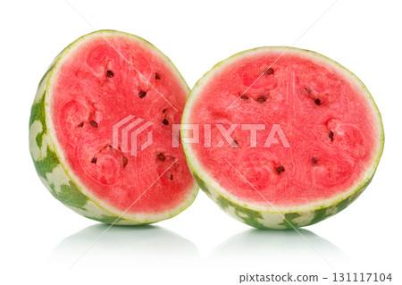Two halves of watermelon on white background 131117104