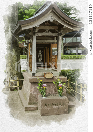 金澤市、香林坊十字路口、香林坊地藏菩薩像、石川縣金澤市的水彩畫 131117119