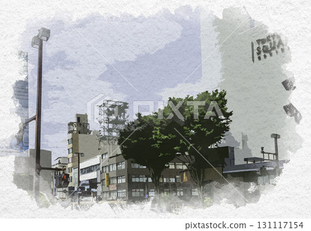 石川縣金澤市香林坊十字路口金澤市的水彩畫 131117154