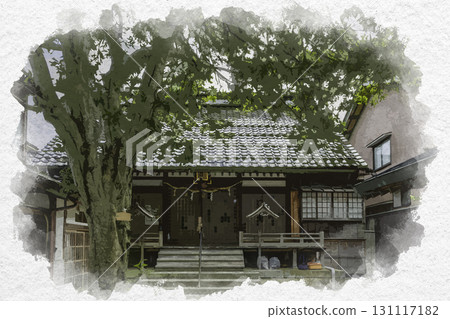 石川縣金澤市寺町詡訪神社的水彩畫 131117182