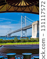 The Seto Ohashi Bridge and live stage against the blue sky 131117572