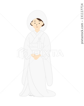 婚禮,身著日本傳統服裝的新郎新娘插圖 婚禮,身著日本傳統服裝的新郎新娘插圖 131117714