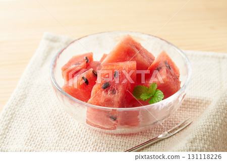 切開的水果（西瓜）的圖片 131118226