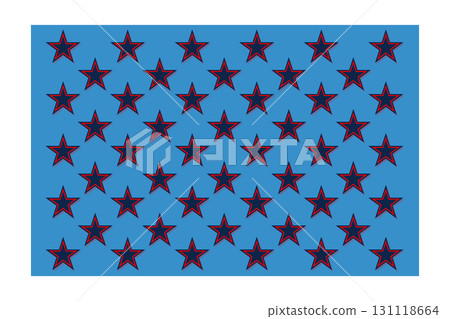 Seamless patriotic Stars and Stripes geometric pattern, illustration for USA flag-inspired design and decoration. 131118664