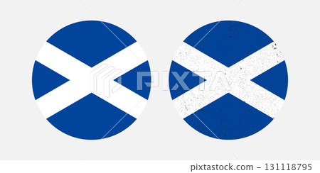 Scotland National Symbol. The Round Flag of Scotland is a sign symbol. 131118795