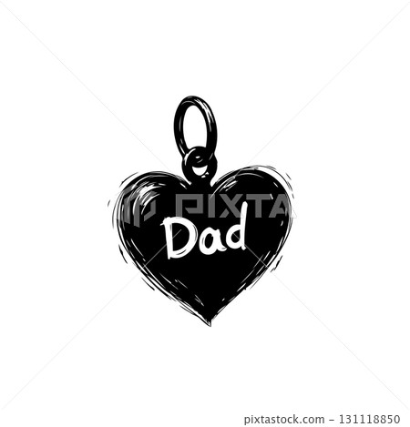 Vector illustration of a heart-shaped pendant with the inscription Dad, perfect for Father's Day Vector illustration of a heart-shaped pendant with the inscription Dad, perfect for Father's Day 131118850