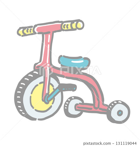 Illustration of a red tricycle Illustration of a red tricycle 131119044