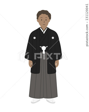 婚禮上身穿日本傳統服裝的新郎插圖 婚禮上身穿日本傳統服裝的新郎插圖 131120041