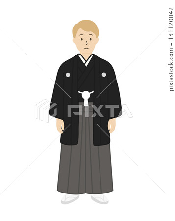 Illustration of a groom in Japanese traditional clothing at a wedding 131120042