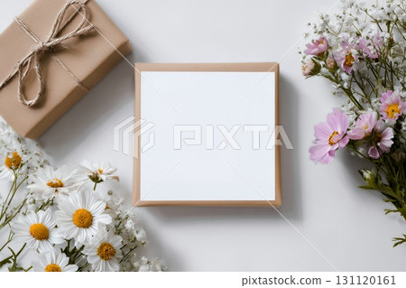 White paper with white copy space and pink flowers 131120161