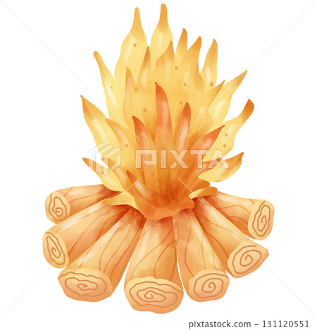 Hand-painted watercolor bonfire Hand-painted watercolor bonfire 131120551