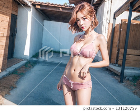 穿著黑色比基尼的女人 131120759