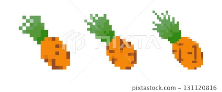 Mosaic pixel art pineapples in vibrant 8 bit style with retro gaming aesthetic Mosaic pixel art pineapples in vibrant 8 bit style with retro gaming aesthetic 131120816