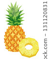 Paper-cut style pineapple 131120831