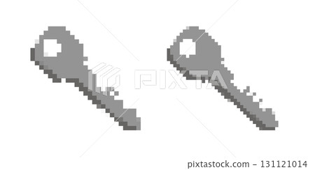 Retro 8-bit pixel art key design for game concept and decoration 131121014