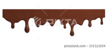 Chocolate ice cream melt with glossy drips and smooth texture for dessert designs or summer graphics. Liquid flows down in curved streams for advertisements on Transparent background. 3d render Chocolate ice cream melt with glossy drips and smooth texture for dessert designs or summer graphics. Liquid flows down in curved streams for advertisements on Transparent background. 3d render 131121034