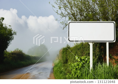 Blank white road sign 131121648