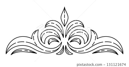 Floral element in baroque style. Decorative curling plant. 131121674