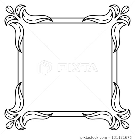 Floral frame in baroque style. Decorative curling plant. 131121675