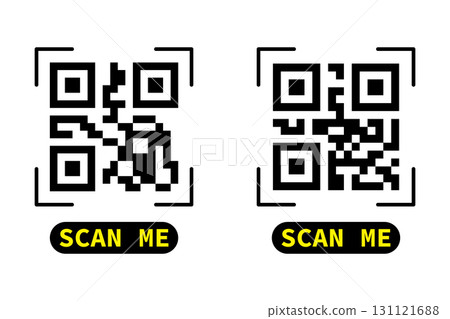 QR Codes Ready for Scanning Vector Illustration. QR Codes Ready to be Scanned. 131121688