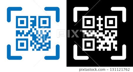 QR Code with Focusing Frame, Ready for Scanning. 131121762