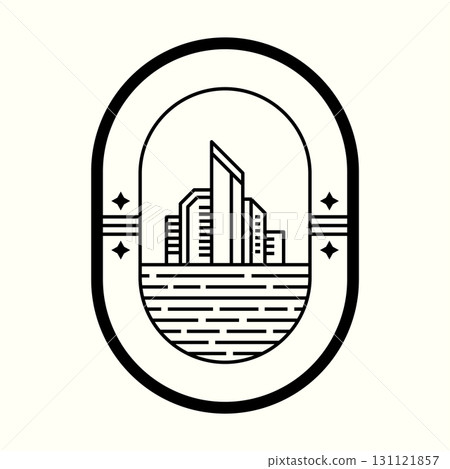 Retro badge design building concept Retro badge design building concept 131121857