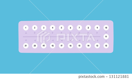 Woman contraceptive pills. Medical drugs for birth control, contraception pill packing with numeration day by day. Health safety, gynecology vector element Woman contraceptive pills. Medical drugs for birth control, contraception pill packing with numeration day by day. Health safety, gynecology vector element 131121881