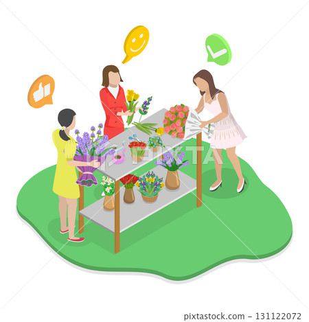 3D Isometric Flat Vector Illustration of Florist, Creating Stunning Flower Arrangements For Weddings, Dates, And Events. Item 2 3D Isometric Flat Vector Illustration of Florist, Creating Stunning Flower Arrangements For Weddings, Dates, And Events. Item 2 131122072