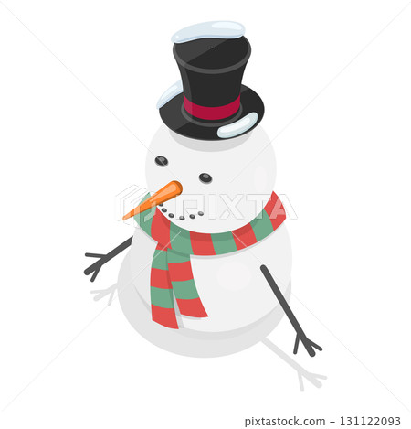 3D Isometric Flat Vector Illustration of Winter Collection, Cold Season Elements. Item 6 131122093