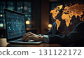 yber security concept. Shield With Keyhole icon on digital data background. 131122172