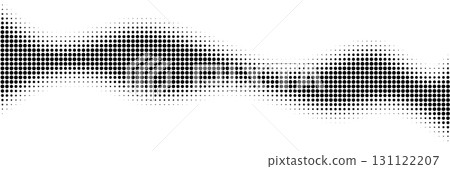Dot gradient wave pattern. Abstract halftone black and white dotted background with curved gradient effect. Retro comic book style texture wallpaper. Graphic vector illustration Dot gradient wave pattern. Abstract halftone black and white dotted background with curved gradient effect. Retro comic book style texture wallpaper. Graphic vector illustration 131122207